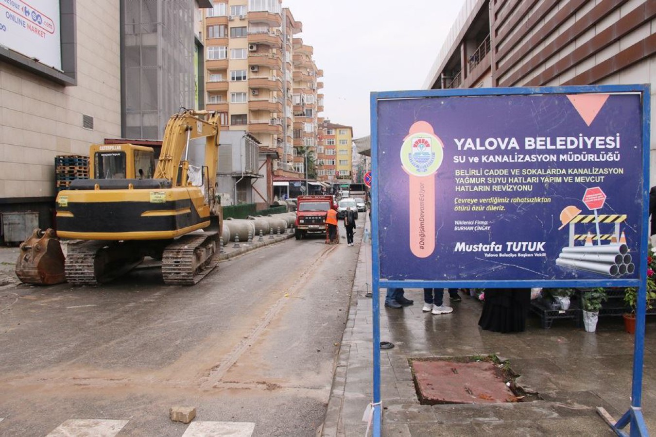 400 METRE UZUNLUĞUNDA YAĞMUR SUYU HATTI YAPIMINA BAŞLANDI