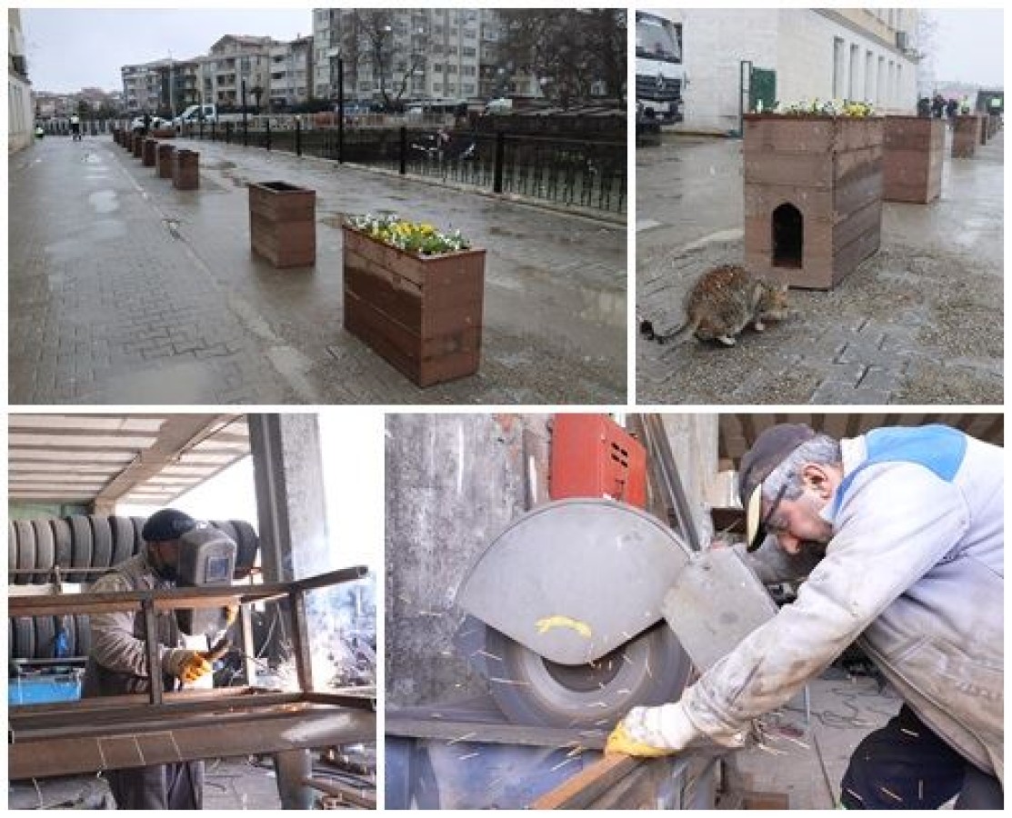 GERİ DÖNÜŞÜM MALZEMELERİYLE KEDİ YUVALARI YAPILDI