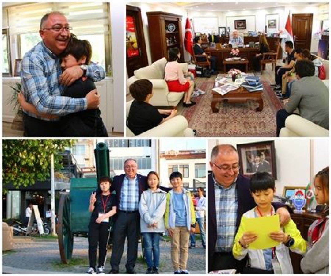 GÜNEY KORELİ ÇOCUKLARDAN BAŞKAN SALMAN’A SEVGİ SELİ