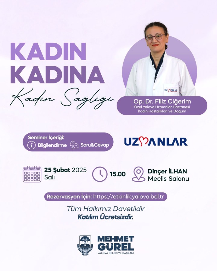KADIN KADINA KADIN SAĞLIĞI SEMİNERİ YAPILACAK