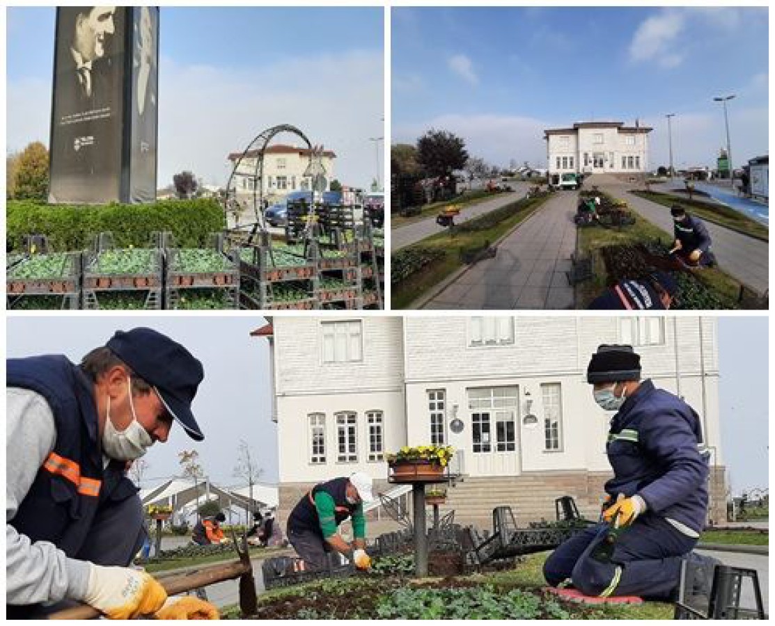 MEVSİMLİK ÇİÇEKLER DİKİLİYOR