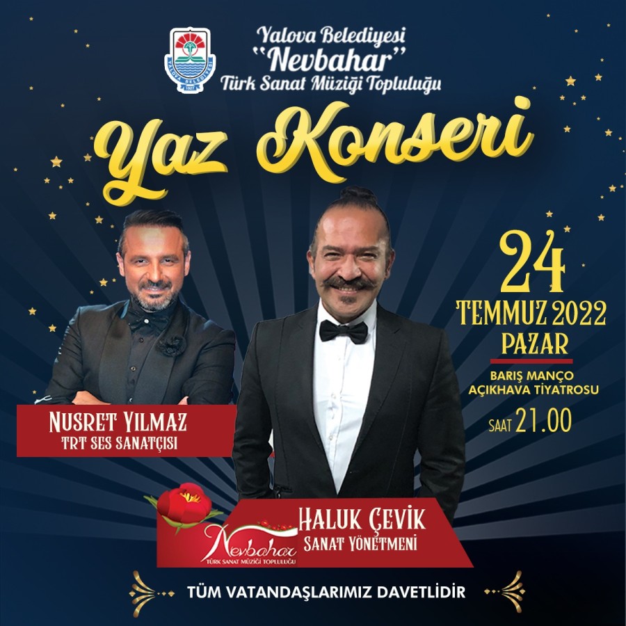NEVBAHAR KONSERİ 24 TEMMUZ PAZAR GÜNÜ
