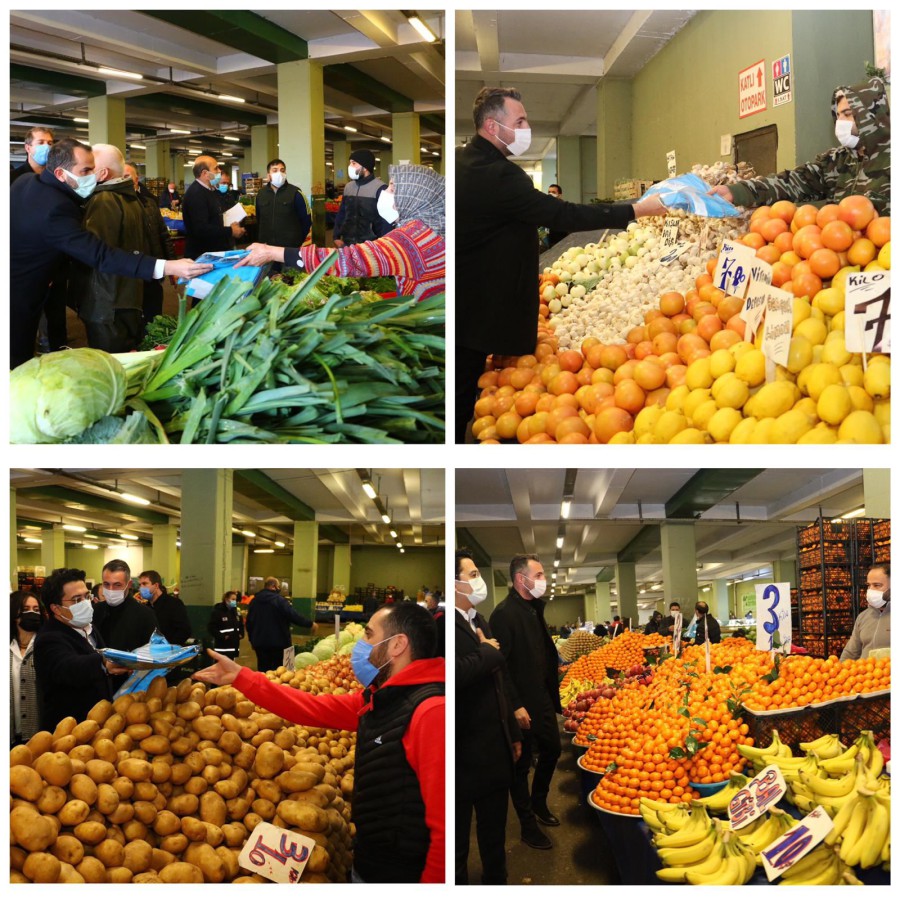 PAZAR YERİ ESNAFINA YELEK VE YAKA KARTLARI DAĞITILDI