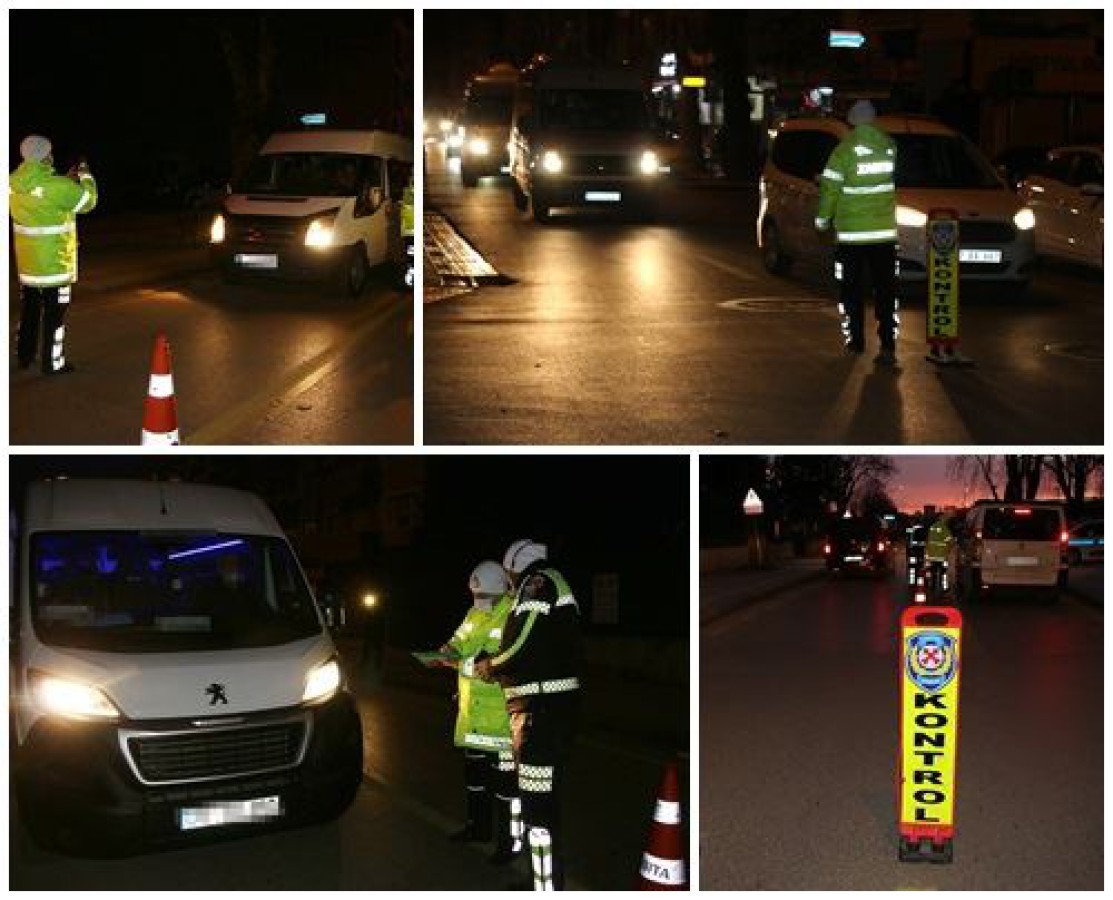 SERVİS ARAÇLARI GÜNÜN İLK SAATLERİNDE DENETLENDİ