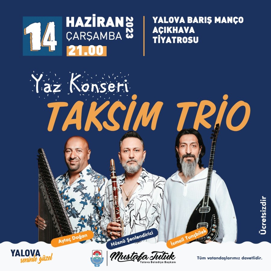 TAKSİM TRİO MÜZİK ZİYAFETİ SUNACAK