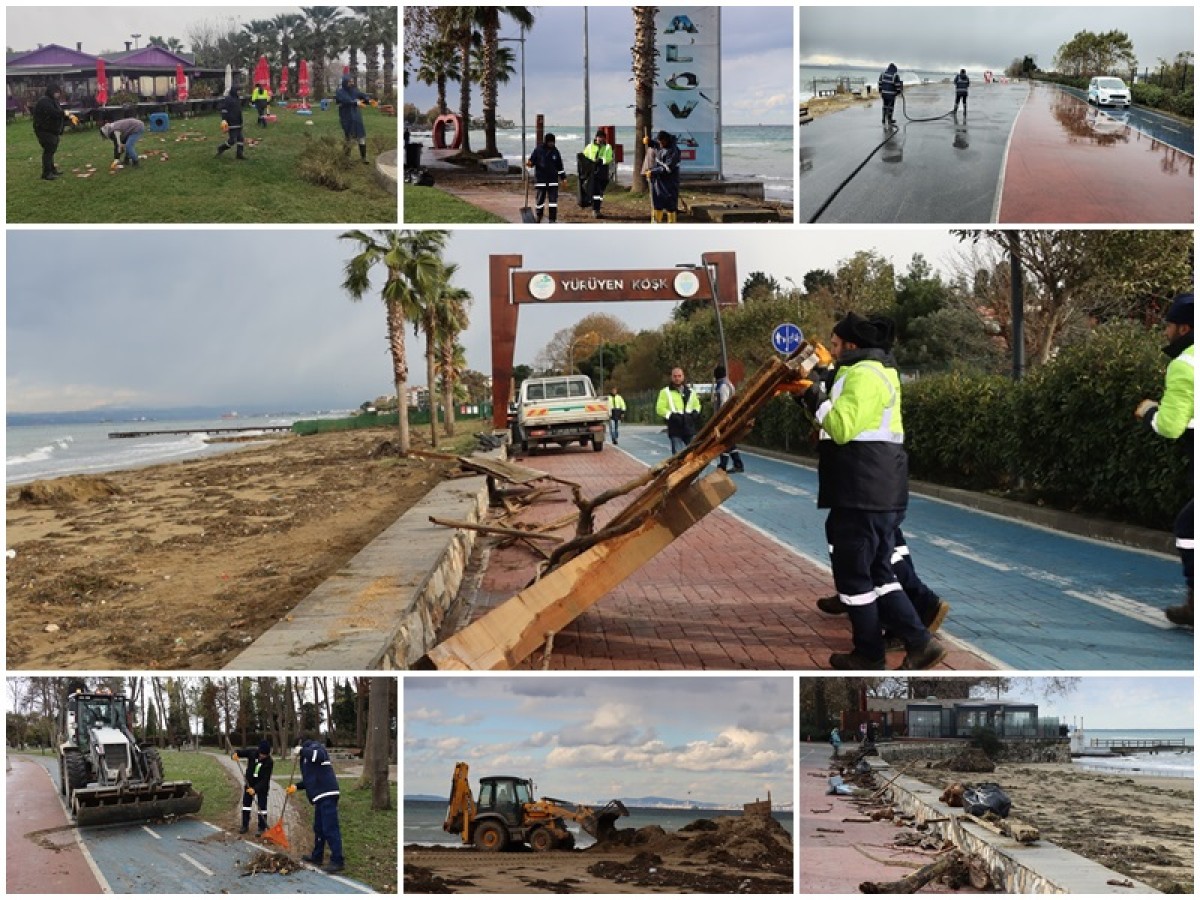 YALOVA BELEDİYESİ EKİPLERİ SAHİLLERİMİZİ KISA SÜREDE TEMİZLEDİ