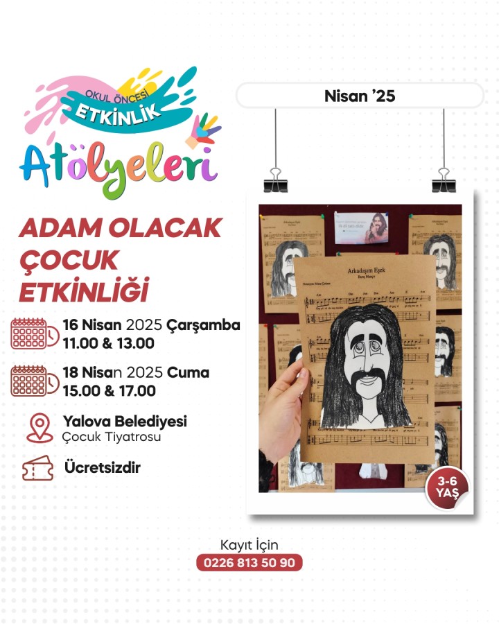 YALOVA BELEDİYESİ’NDEN MİNİKLERE ATÖLYE, YETİŞKİNLERE TİYATRO