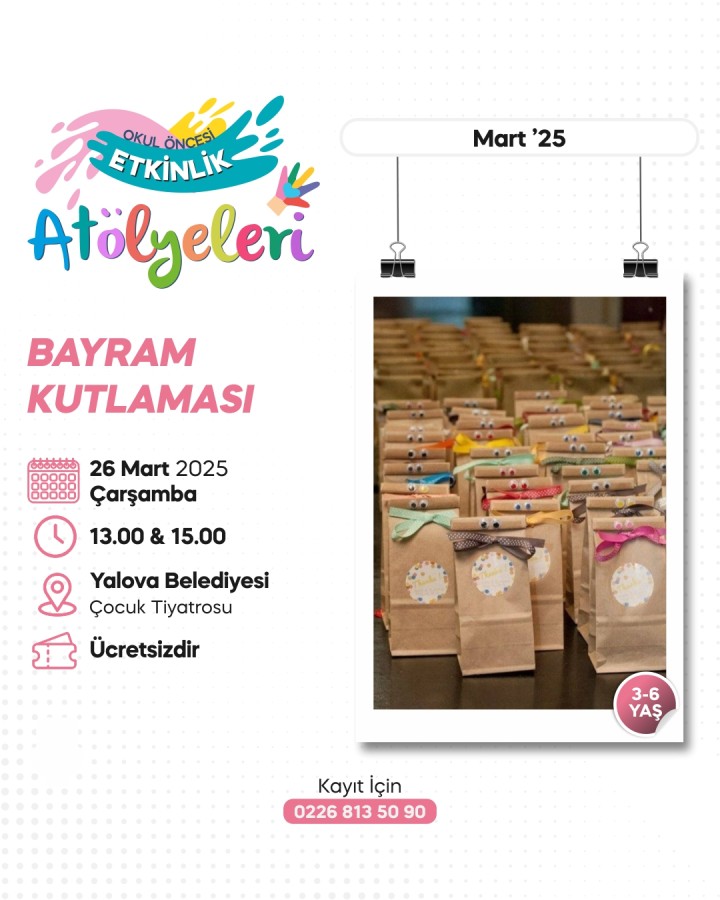 YALOVA BELEDİYESİ’NDEN MİNİKLERE ÖZEL BAYRAM KUTLAMASI