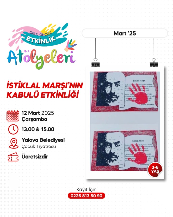 YALOVA BELEDİYESİ’NDEN MİNİKLERE ÖZEL İSTİKLAL MARŞI ETKİNLİĞİ
