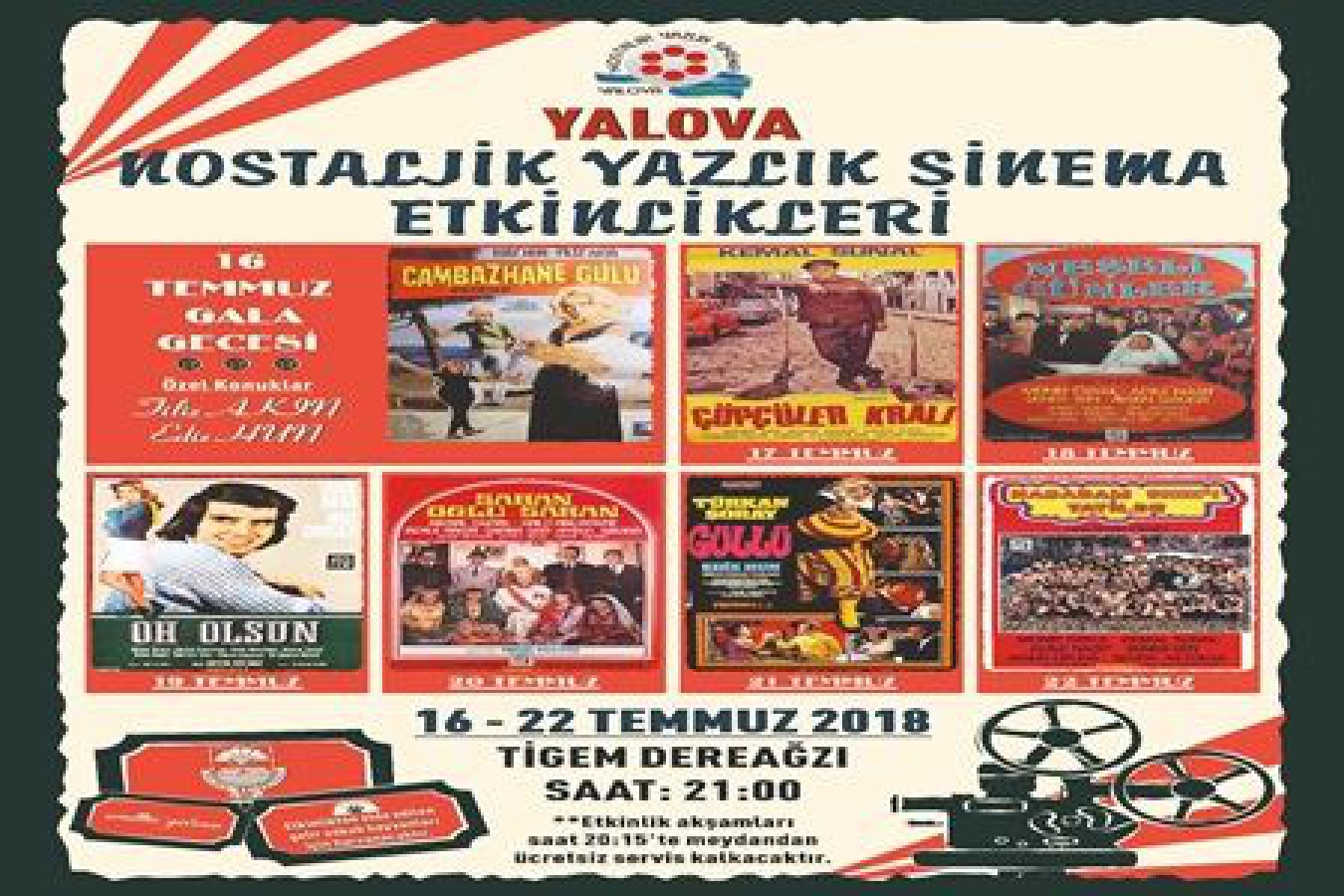 YALOVA NOSTALJİK YAZLIK SİNEMA GÜNLERİ BAŞLIYOR