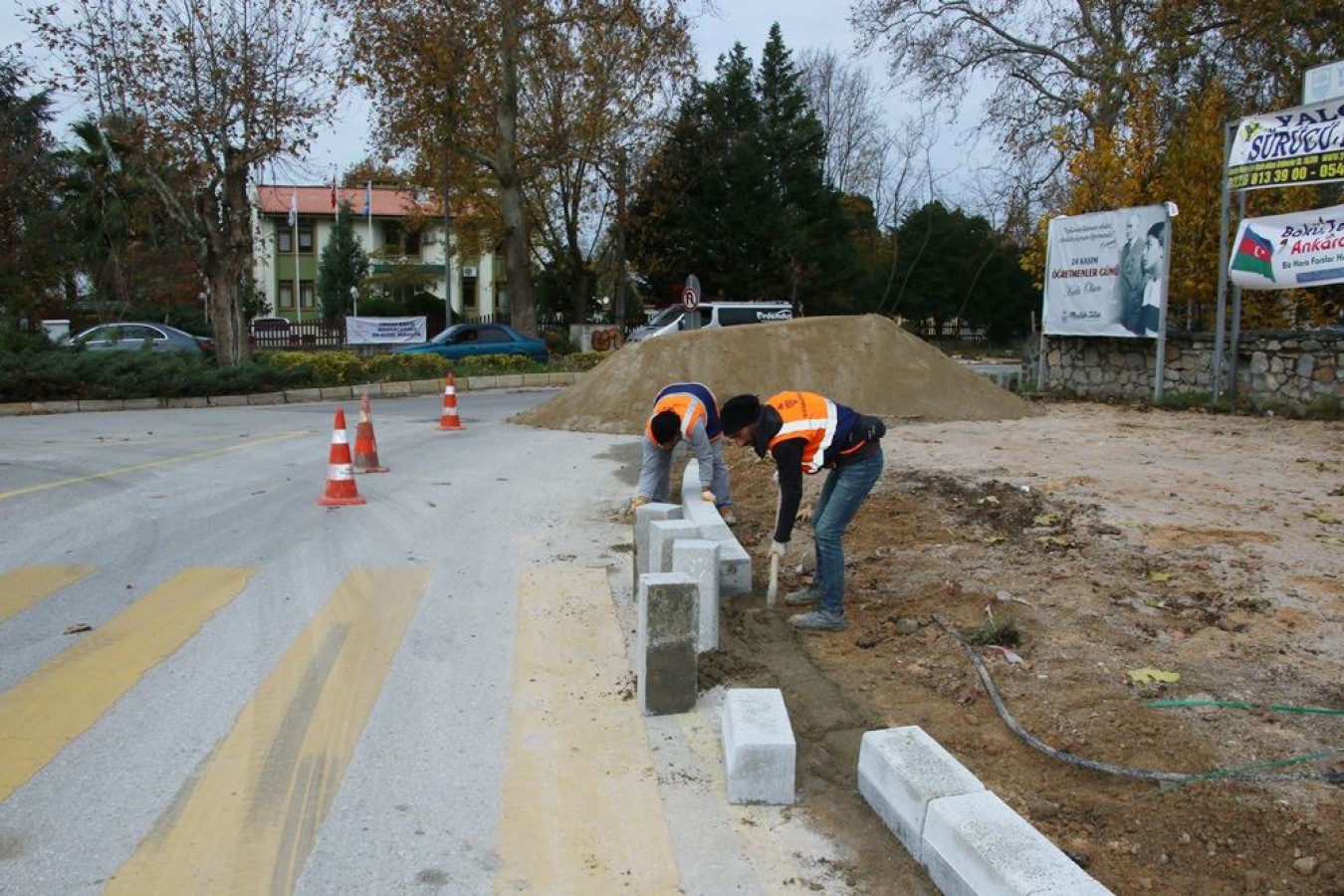 YALOVA TERMAL YOLUNDA TRETUVAR ÇALIŞMASINA BAŞLANDI