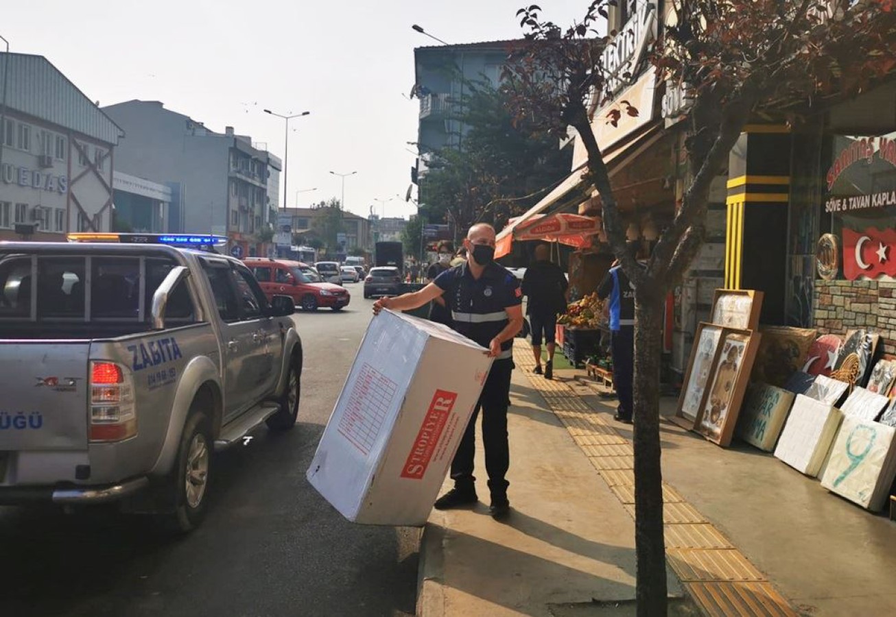 ZABITA KALDIRIM İŞGALLERİNE GEÇİT VERMİYOR